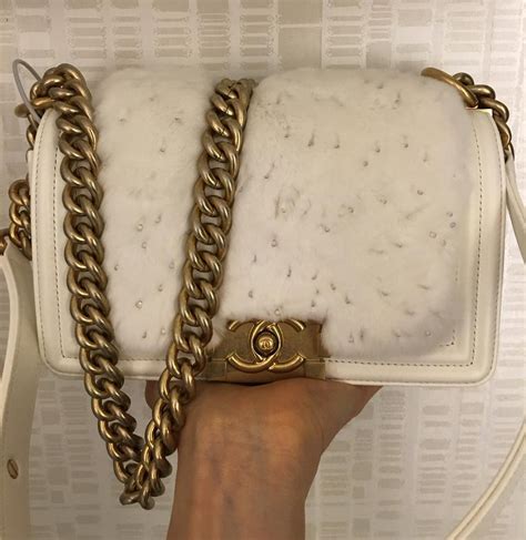 chanel boy bag small gold chain|white chanel bag gold hardware.